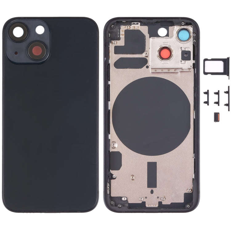 Back Housing Cover with SIM Card Tray & Side  Keys & Camera Lens for iPhone 13 Mini(Black)