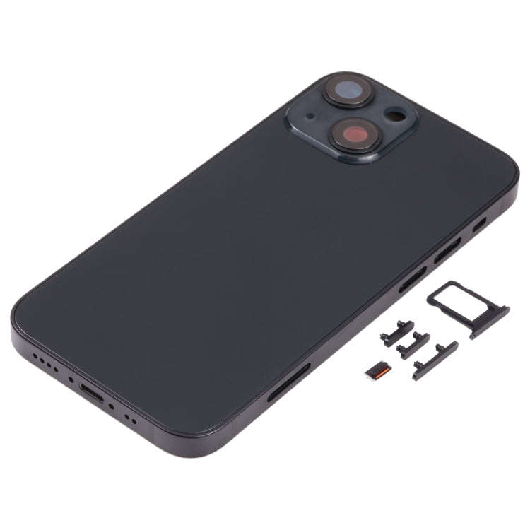 Back Housing Cover with SIM Card Tray & Side  Keys & Camera Lens for iPhone 13 Mini(Black)