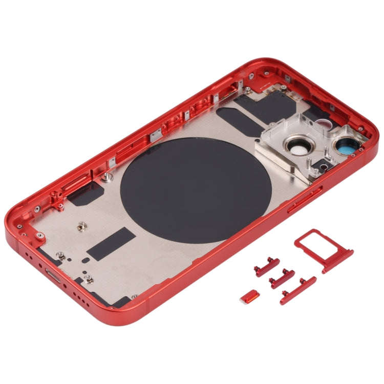 Back Housing Cover with SIM Card Tray & Side  Keys & Camera Lens for iPhone 13 Mini(Red)