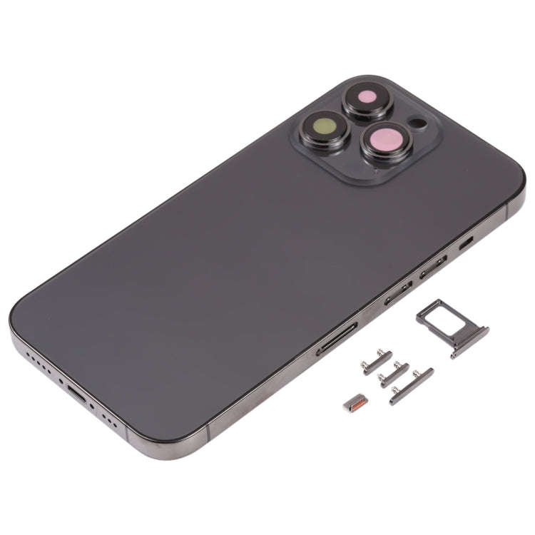 Back Housing Cover with SIM Card Tray & Side  Keys & Camera Lens for iPhone 13 Pro(Black)