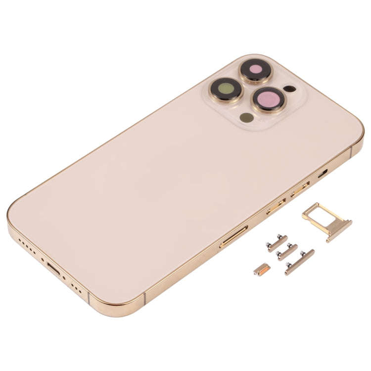 Back Housing Cover with SIM Card Tray & Side  Keys & Camera Lens for iPhone 13 Pro(Gold)