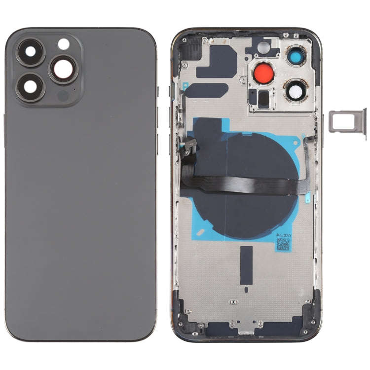 For iPhone 13 Pro Max Battery Back Cover with Side Keys & Card Tray & Power + Volume Flex Cable &...