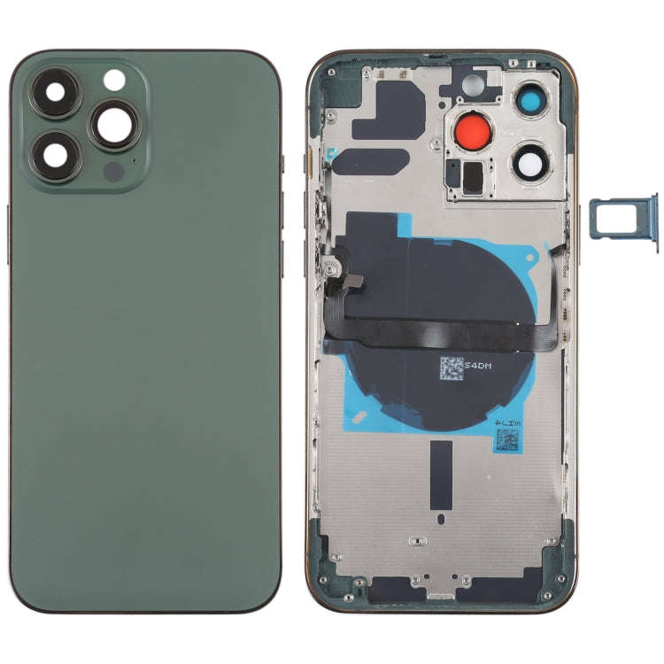 For iPhone 13 Pro Max Battery Back Cover with Side Keys & Card Tray & Power + Volume Flex Cable &...