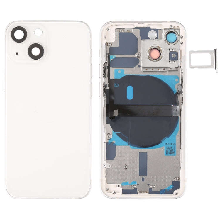 For iPhone 13 mini Battery Back Cover with Side Keys & Card Tray & Power + Volume Flex Cable & Wi...