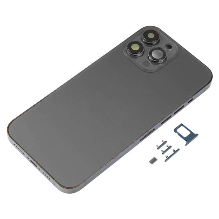 Back Housing Cover with SIM Card Tray & Side  Keys & Camera Lens for iPhone 13 Pro Max(Black)