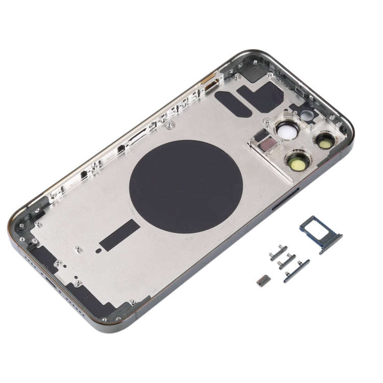 Back Housing Cover with SIM Card Tray & Side  Keys & Camera Lens for iPhone 13 Pro Max(Black)