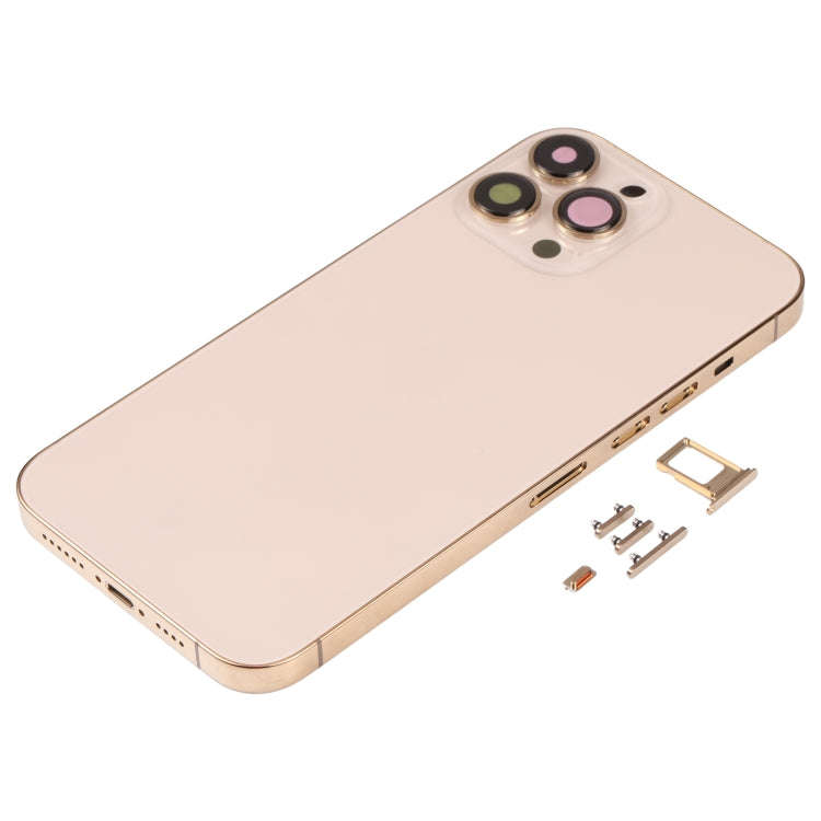 Back Housing Cover with SIM Card Tray & Side  Keys & Camera Lens for iPhone 13 Pro Max(Gold)
