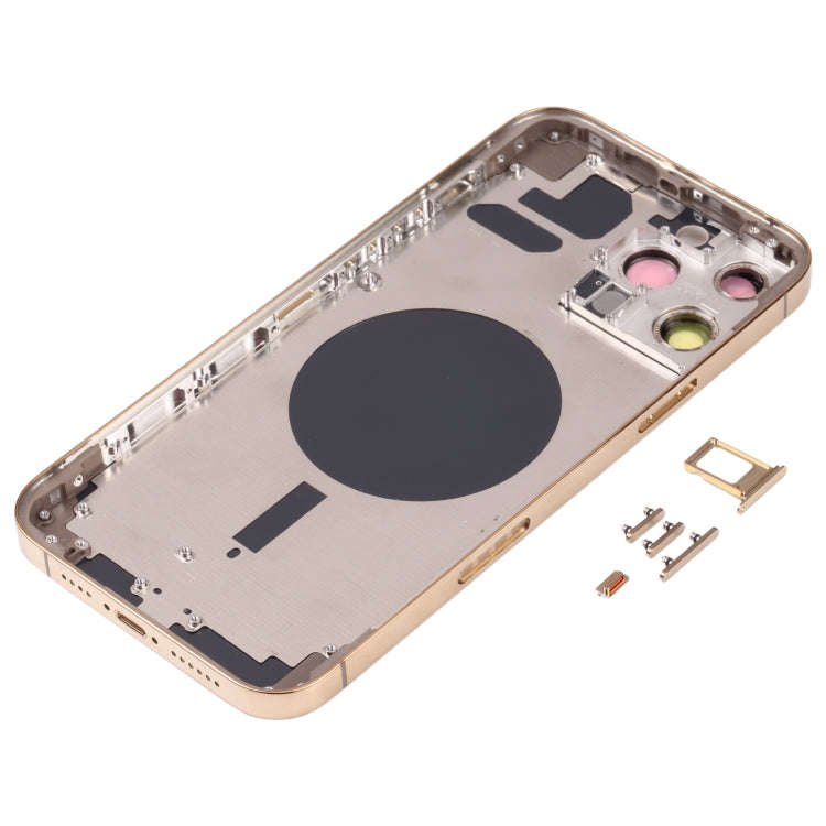 Back Housing Cover with SIM Card Tray & Side  Keys & Camera Lens for iPhone 13 Pro Max(Gold)