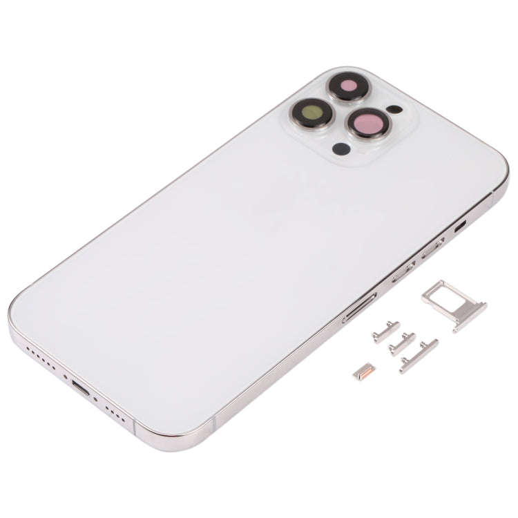 Back Housing Cover with SIM Card Tray & Side  Keys & Camera Lens for iPhone 13 Pro Max(White)