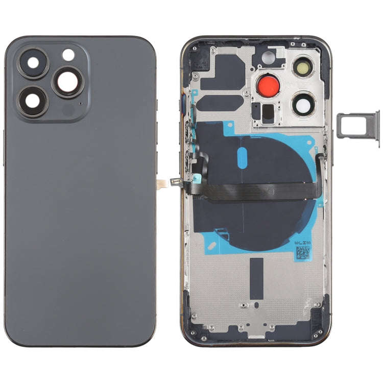 For iPhone 13 Pro Battery Back Cover with Side Keys & Card Tray & Power + Volume Flex Cable & Wir...