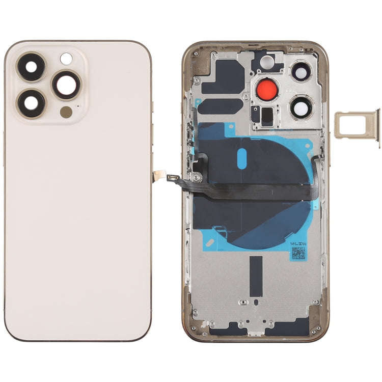 For iPhone 13 Pro Battery Back Cover with Side Keys & Card Tray & Power + Volume Flex Cable & Wir...