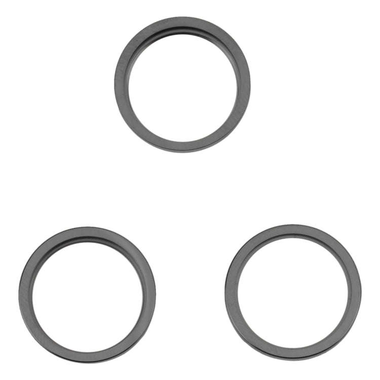 For iPhone 14 Pro 3PCS Rear Camera Glass Lens Metal Outside Protector Hoop Ring(Black)