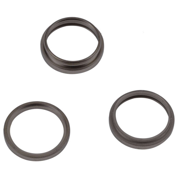 For iPhone 14 Pro 3PCS Rear Camera Glass Lens Metal Outside Protector Hoop Ring(Black)