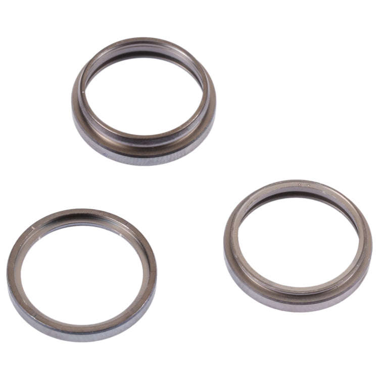 For iPhone 14 Pro Max 3PCS Rear Camera Glass Lens Metal Outside Protector Hoop Ring(Deep Purple)