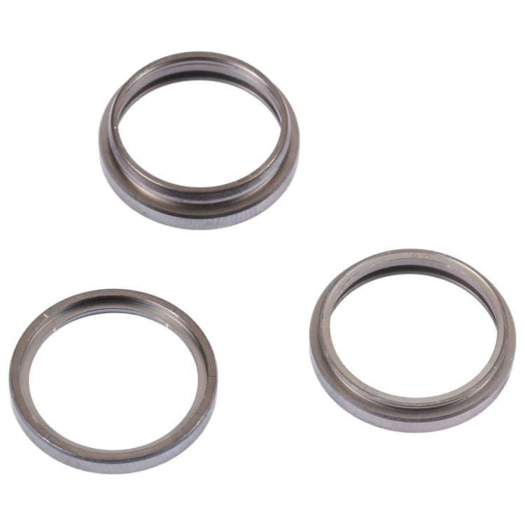 For iPhone 14 Pro Max 3PCS Rear Camera Glass Lens Metal Outside Protector Hoop Ring(Grey)