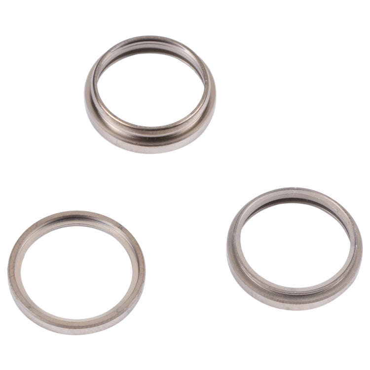 For iPhone 14 Pro Max 3PCS Rear Camera Glass Lens Metal Outside Protector Hoop Ring(Gold)