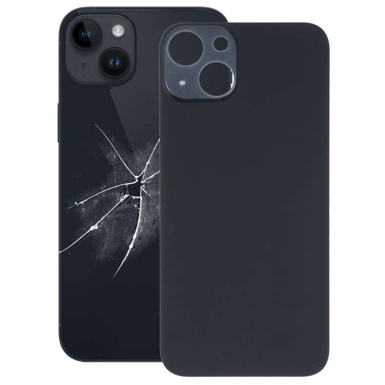 Easy Replacement Big Camera Hole Glass Back Battery Cover for iPhone 14(Black)