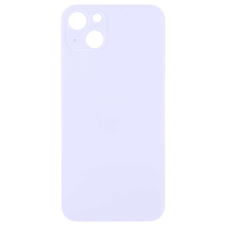 For iPhone 14 Plus Easy Replacement Big Camera Hole Glass Back Battery Cover(Purple)
