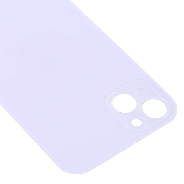 For iPhone 14 Plus Easy Replacement Big Camera Hole Glass Back Battery Cover(Purple)