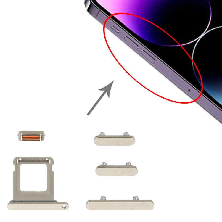 SIM Card Tray + Side Keys for iPhone 14 Pro(Gold)