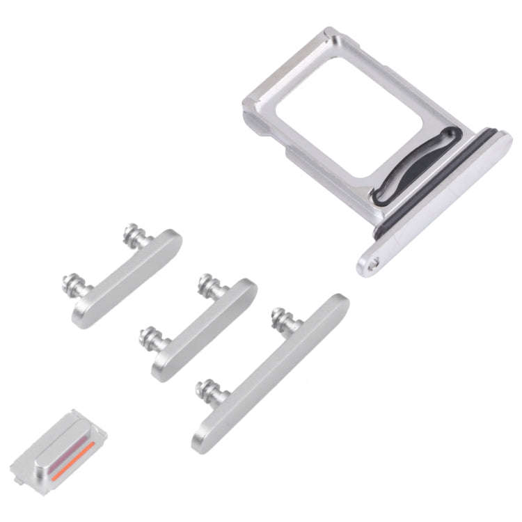 SIM Card Tray + SIM Card Tray + Side Keys for iPhone 14 Pro Max (Silver)