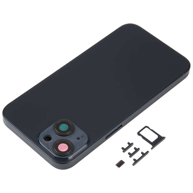 For iPhone 14 Battery Back Cover with Middle Frame / Side Keys(Black)
