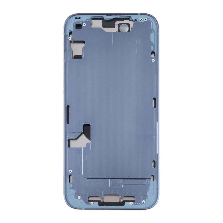 For iPhone 14 Battery Back Cover with Middle Frame / Side Keys(Blue)
