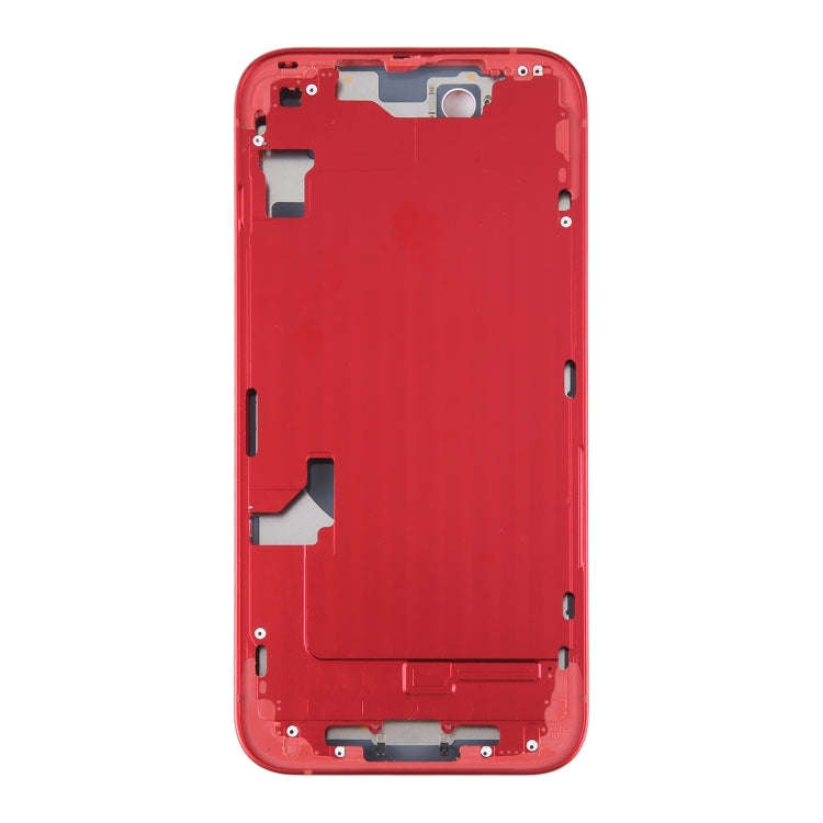 For iPhone 14 Battery Back Cover with Middle Frame / Side Keys(Red)