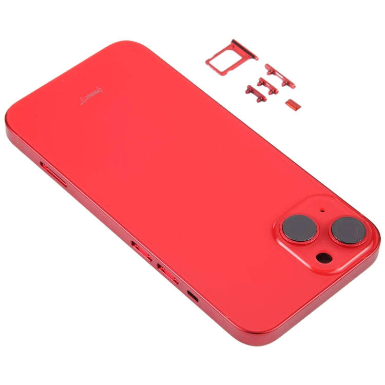 For iPhone 14 Battery Back Cover with Middle Frame / Side Keys(Red)