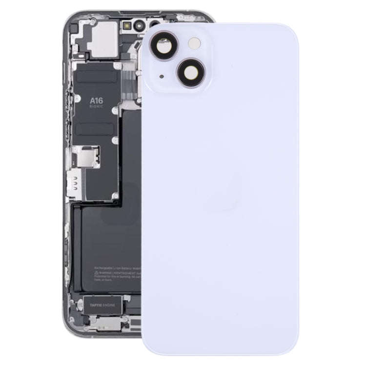 Glass Battery Back Cover with Holder for iPhone 14(Purple)