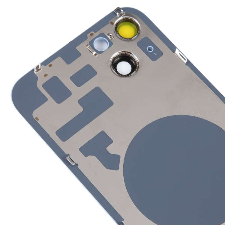 Glass Battery Back Cover with Holder for iPhone 14 Plus(Blue)