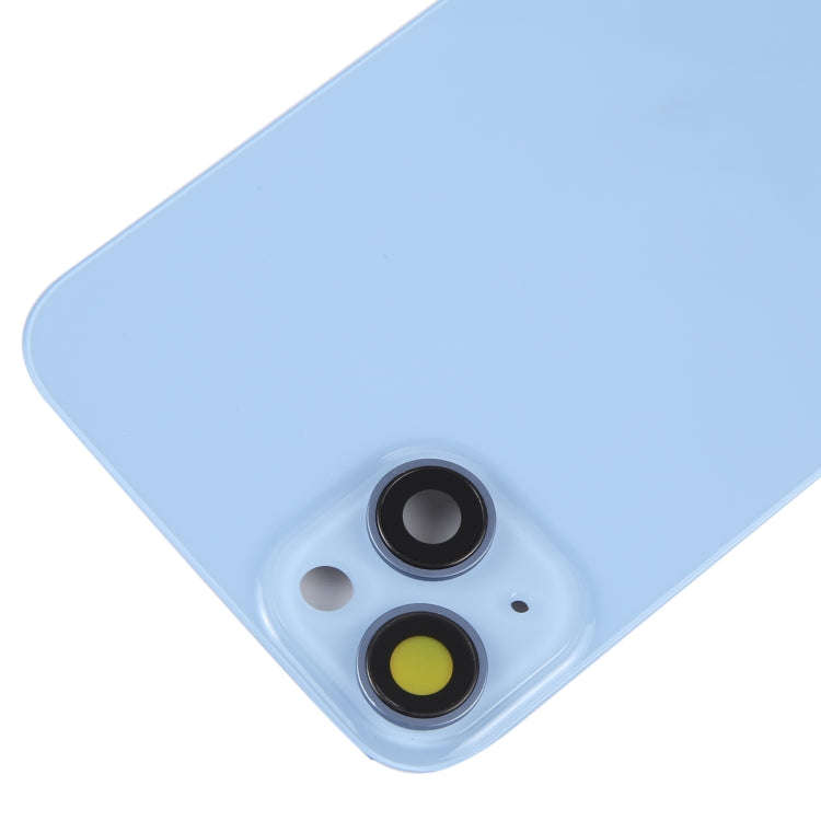 Glass Battery Back Cover with Holder for iPhone 14 Plus(Blue)