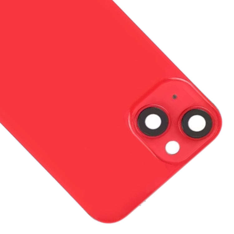For iPhone 14 Glass Battery Back Cover with Flash Bracket + Wireless Charging Module(Red)