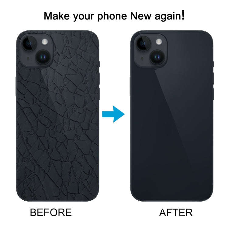 For iPhone 14 Glass Battery Back Cover with Flash Bracket + Wireless Charging Module(Black)