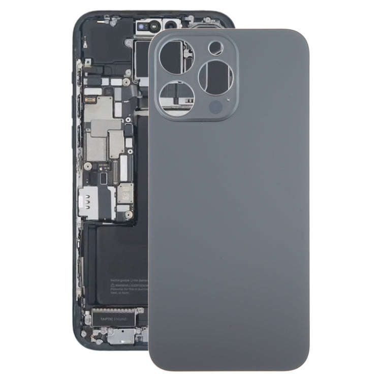 For iPhone 15 Pro Max Glass Battery Back Cover(Black)