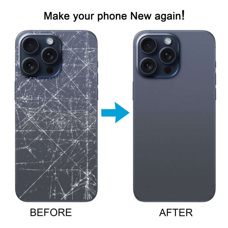 For iPhone 15 Pro Max Glass Battery Back Cover(Blue)