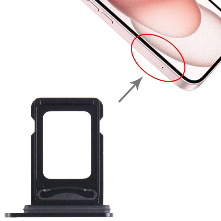 For iPhone 15 Plus SIM + SIM Card Tray (Black)