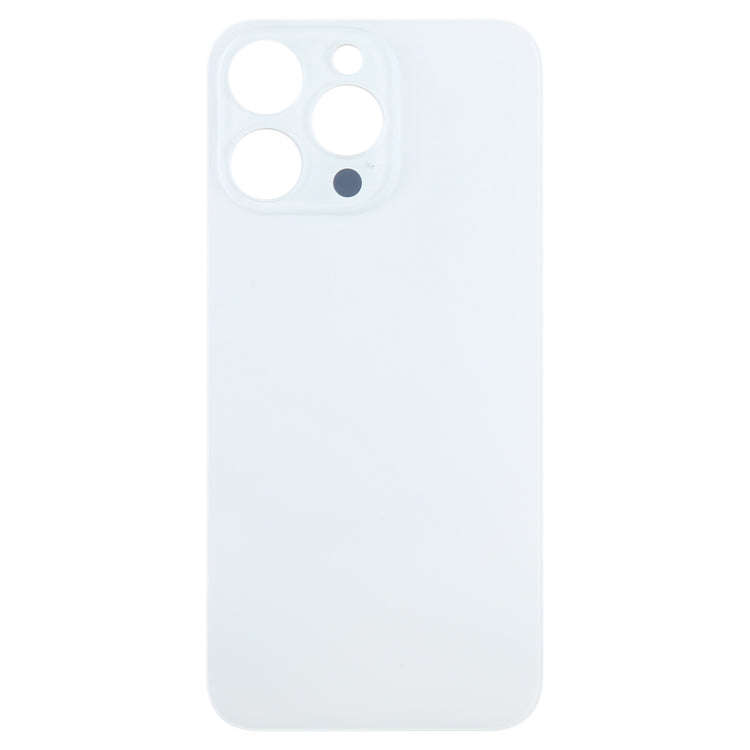 For iPhone 15 Pro Max Easy Replacement Big Camera Hole Glass Back Battery Cover(White)
