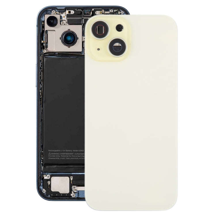 For iPhone 15 Battery Back Cover with Camera Lens Cover + MagSafe Magnet(Yellow)