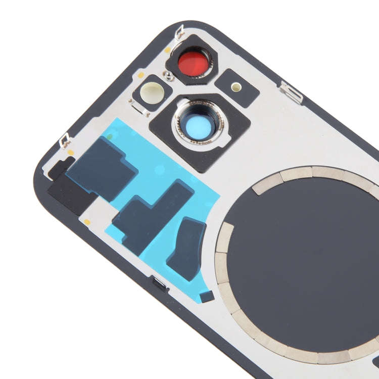 For iPhone 15 Battery Back Cover with Camera Lens Cover + MagSafe Magnet(Yellow)