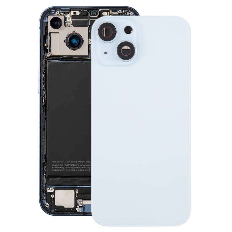 For iPhone 15 Plus Battery Back Cover with Camera Lens Cover + MagSafe Magnet(Blue)