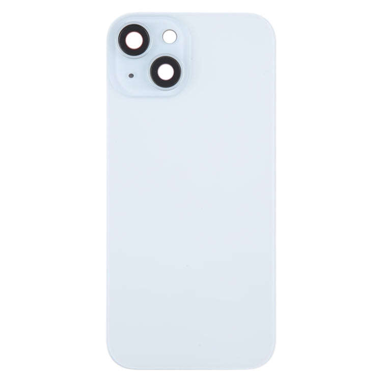 For iPhone 15 Plus Battery Back Cover with Camera Lens Cover + MagSafe Magnet(Blue)