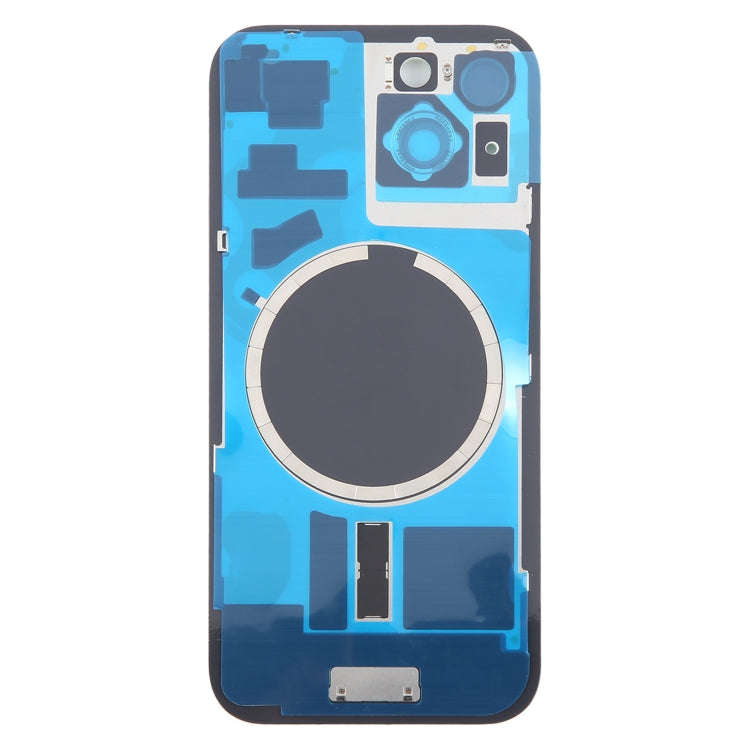 For iPhone 15 Plus Battery Back Cover with Camera Lens Cover + MagSafe Magnet(Blue)