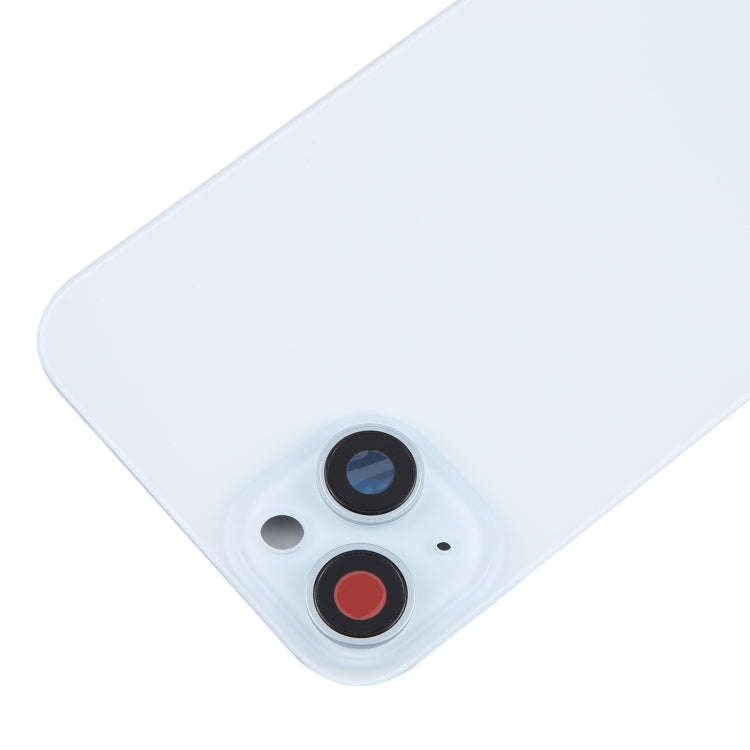 For iPhone 15 Plus Battery Back Cover with Camera Lens Cover + MagSafe Magnet(Blue)