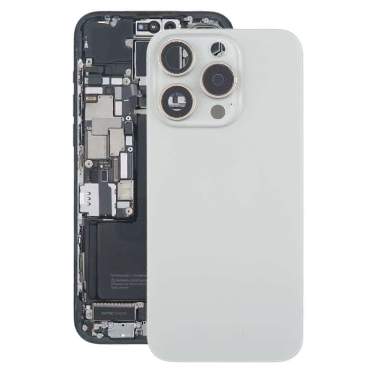 For iPhone 15 Pro Battery Back Cover with Camera Lens Cover + MagSafe Magnet(Titanium)