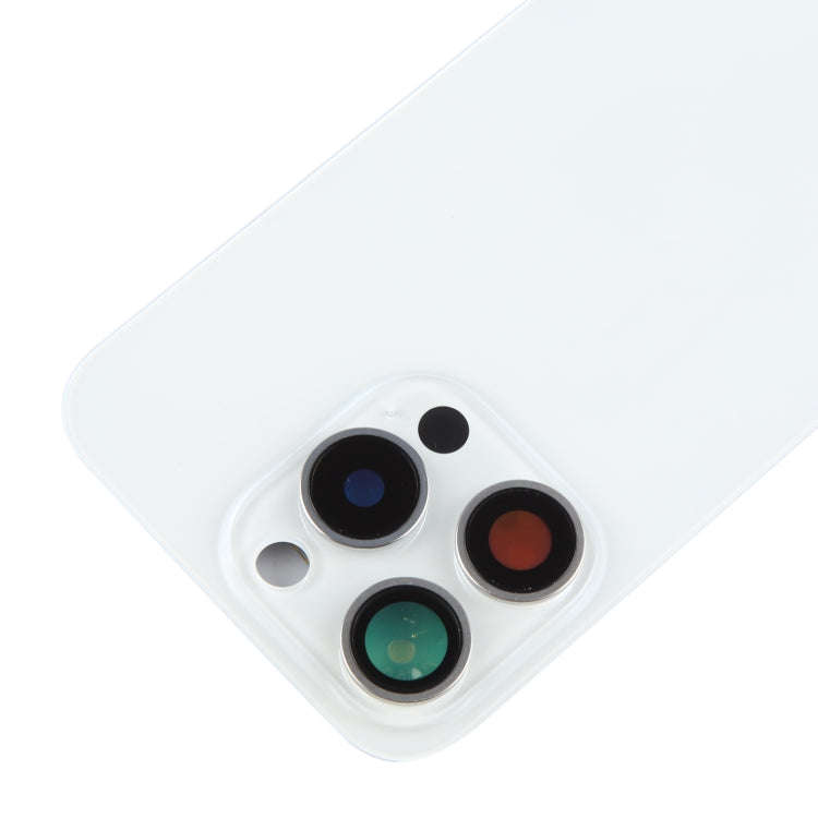 For iPhone 15 Pro Battery Back Cover with Camera Lens Cover + MagSafe Magnet(White)
