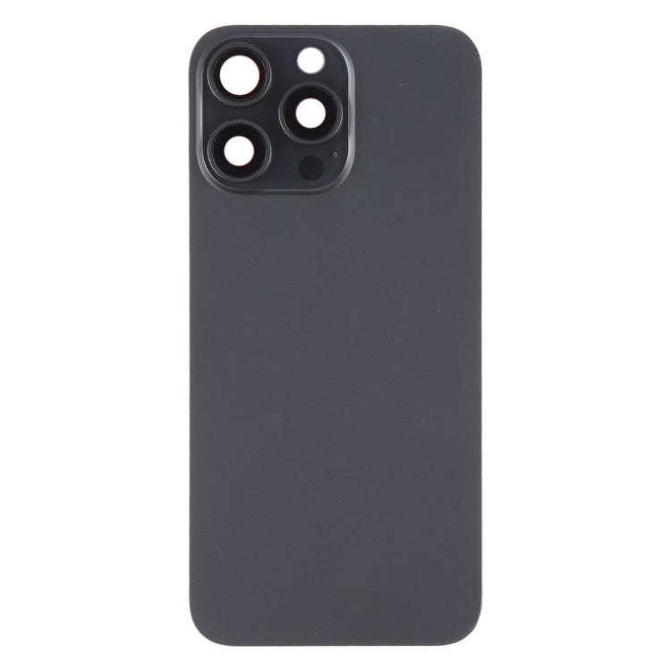 For iPhone 15 Pro Max Battery Back Cover with Camera Lens Cover + MagSafe Magnet(Black)