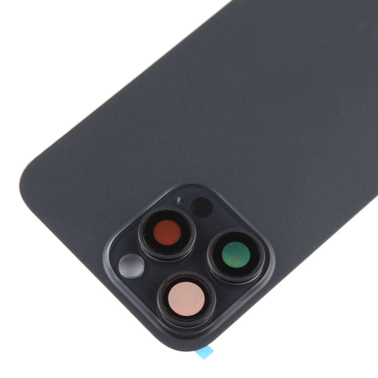 For iPhone 15 Pro Max Battery Back Cover with Camera Lens Cover + MagSafe Magnet(Black)