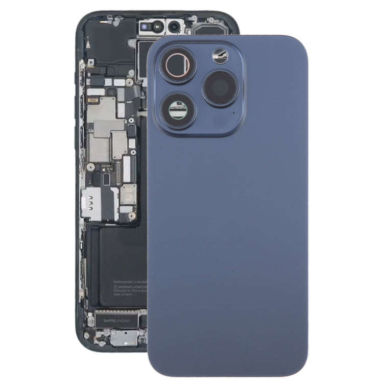 For iPhone 15 Pro Max Battery Back Cover with Camera Lens Cover + MagSafe Magnet(Blue)