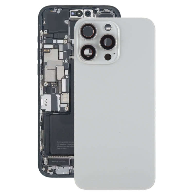 For iPhone 15 Pro Max Battery Back Cover with Camera Lens Cover + MagSafe Magnet(Titanium)